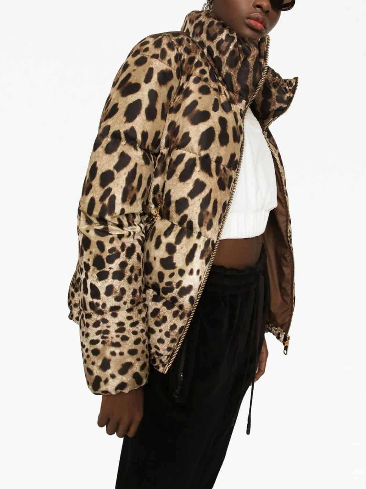 Leopard Print Padded Jacket
